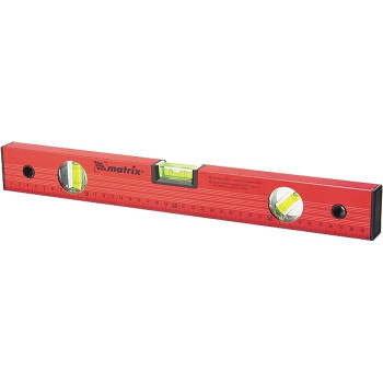 Алюминиевый деңгей Matrix 1000 мм, 3 жанақ, қызыл, шкала (33229)