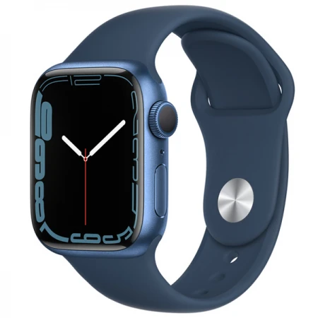 Смарт-сағат Apple Watch Series 7, 41мм Көк алюминий қорымен, Abyss Blue спорт бандымен, (MKN13GK/A)