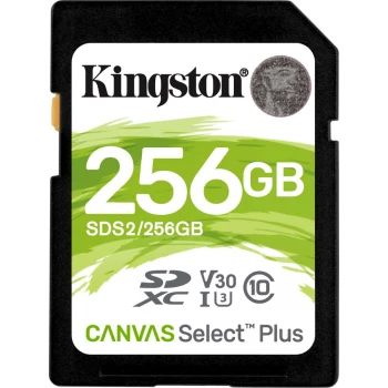 Карта памяти Kingston Canvas Select Plus SDXC 256GB, Class 10 UHS-I U3, (SDS2/256GB)