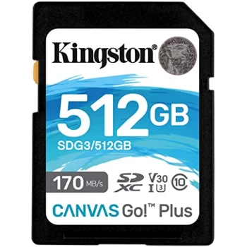 Карта памяти Kingston Canvas Go Plus SDXC 512GB, Class 10 UHS-I U3, (SDG3/512GB)