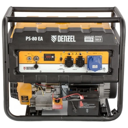 Генератор Denzel бензиновый PS 80 EA, 8,0 кВт, 230В, 25л, коннектор автоматики, электростартер (946924)