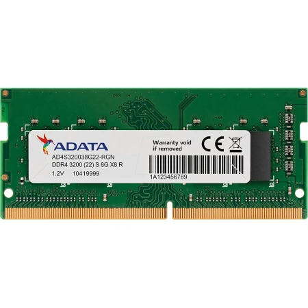 ОЗУ Adata 8GB 3200MHz SODIMM DDR4, (AD4S32008G22-RGN)