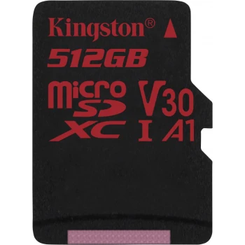 Карта памяти Kingston Canvas React MicroSD 512GB, Class 10 UHS-I U3, (SDCR/512GBSP)