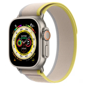 Смарт-сағат Apple Watch Ultra, 49мм Титан кесе Yellow/Beige Trail Loop M/L, (MQFU3GK/A)