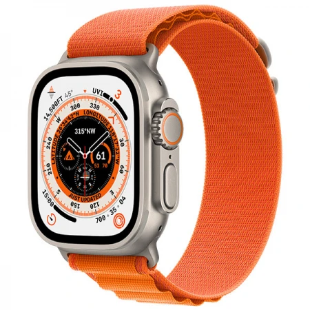 Смарт-часы Apple Watch Ultra, 49mm Titanium Case with Orange Alpine Loop Small, (MNHH3GK/A) Смарт-часы Apple Watch Ultra, 49mm Titanium Case with Orange Alpine Loop Small, (MNHH3GK/A)