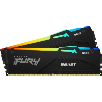 ОЗУ Kingston Fury Beast RGB 16GB (2х8GB) 5200MHz DIMM DDR5, (KF552C40BBAK2-16)