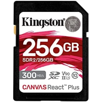 Карта памяти Kingston Canvas React Plus SDXC 256GB, Class 3 UHS-II U3, (SDR2/256GB)