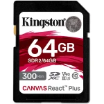 Карта памяти Kingston Canvas React Plus SDXC 64GB, Class 3 UHS-II U3, (SDR2/64GB)