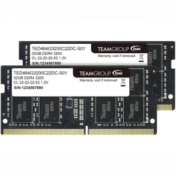 ОЗУ Team Group Elite 64GB (2х32GB) 3200MHz SODIMM DDR4, (TED464G3200C22DC-S01) ОЗУ Team Group Elite 64GB (2х32GB) 3200MHz SODIMM DDR4, (TED464G3200C22DC-S01)