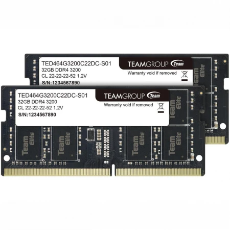 ОЗУ Team Group Elite 64GB (2х32GB) 3200MHz SODIMM DDR4, (TED464G3200C22DC-S01) ОЗУ Team Group Elite 64GB (2х32GB) 3200MHz SODIMM DDR4, (TED464G3200C22DC-S01)