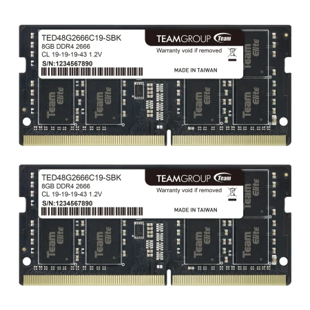 ОЗУ Team Group Elite 16GB (2х8GB) 2666MHz SODIMM DDR4, (TED416G2666C19DC-S01)