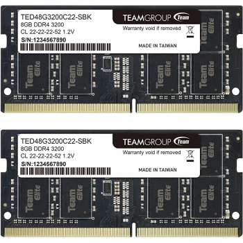 ОЗУ Team Group Elite 16GB (2х8GB) 3200MHz SODIMM DDR4, (TED416G3200C22DC-S01)