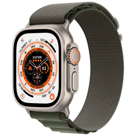 Смарт-часы Apple Watch Ultra, 49mm Titanium Case with Green Alpine Loop Large, (MQFP3GK/A) Смарт-часы Apple Watch Ultra, 49mm Titanium Case with Green Alpine Loop Large, (MQFP3GK/A)