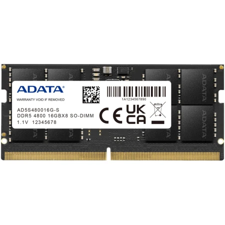 ОЗУ Adata 16GB 4800MHz SODIMM DDR5, (AD5S480016G-S)