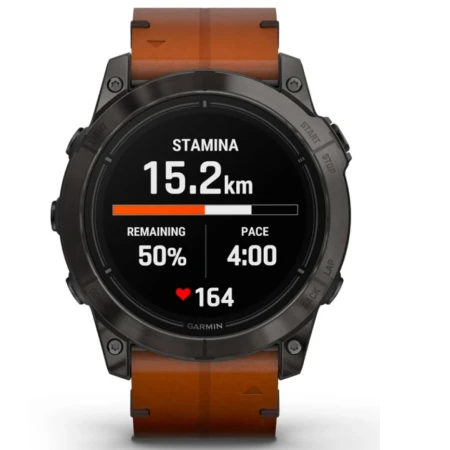 Смарт-часы Garmin Epix Pro (Gen 2) Sapphire Edition ,51mm кожаный ремешок, (010-02804-30)