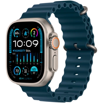 Смарт-часы Apple Watch Ultra 2, GPS + Cellular, 49mm Titanium Case with Blue Ocean Band, (MREG3GK/A)