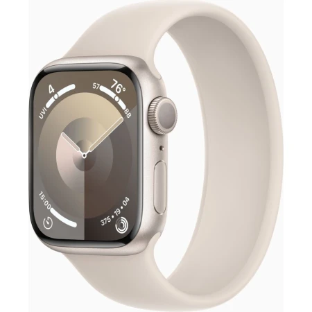 Смарт-сағат Apple Watch Series 9, 41мм Starlight Алюминий Корпусымен Starlight Спортты Бейнелері - S/M, (MR8T3QR/A)