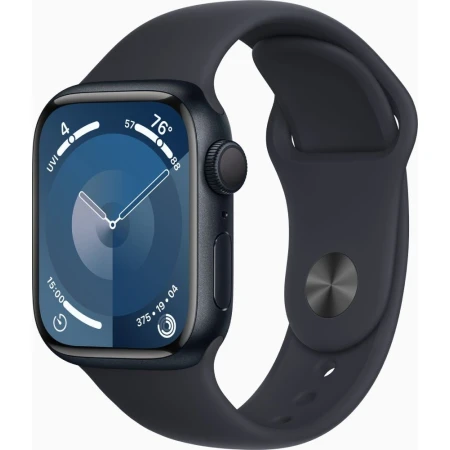Смарт-часы Apple Watch Series 9, 41mm Midnight Aluminium Case with Midnight Sport Band - M/L, (MR8X3QR/A)