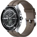 Смарт-часы Xiaomi Watch 2 Pro, Silver Case with Brown Leather Strap
