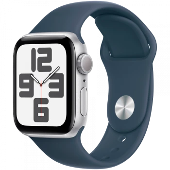 Смарт-часы Apple Watch SE 2023, 40mm Silver Aluminium Case with Storm Blue Sport Band - S/M, (MRE13QR/A)