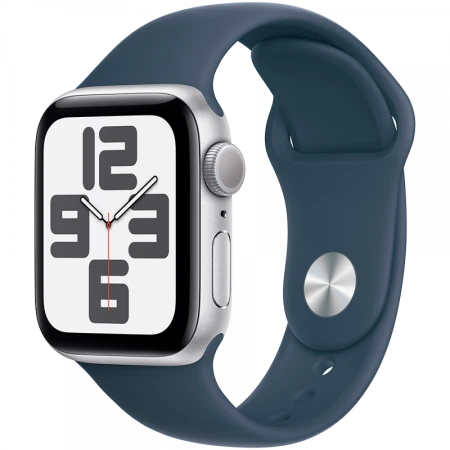 Смарт-часы Apple Watch SE 2023, 40mm Silver Aluminium Case with Storm Blue Sport Band - S/M, (MRE13QR/A) Смарт-часы Apple Watch SE 2023, 40mm Silver Aluminium Case with Storm Blue Sport Band - S/M, (MRE13QR/A)