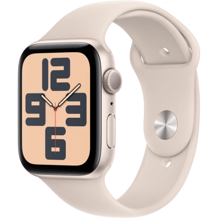 Смарт-часы Apple Watch SE 2023, 44mm Starlight Aluminium Case with Starlight Sport Band - S/M, (MRE43)