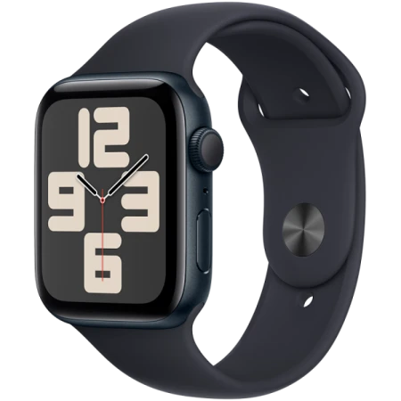 Смарт-часы Apple Watch SE 2023, 44mm Midnight Aluminium Case with Midnight Sport Band - S/M, (MRE73QR/A)