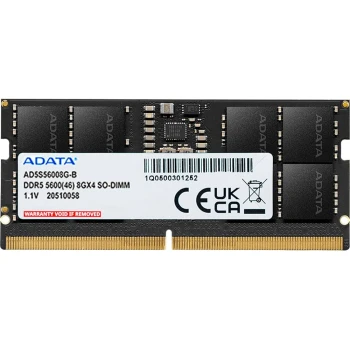 ОЗУ Adata 8GB 5600MHz SODIMM DDR5, (AD5S56008G-S)