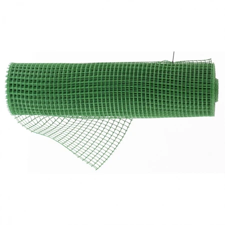 Решетка заборная в рулоне Россия, облегченная, 1,5х25 м, ячейка 70х70 мм, пластиковая, зеленая