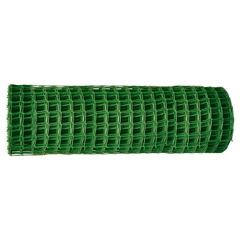 Решетка заборная в рулоне, 1,5х25 м, ячейка 75х75 мм, пластиковая, зеленая// Россия