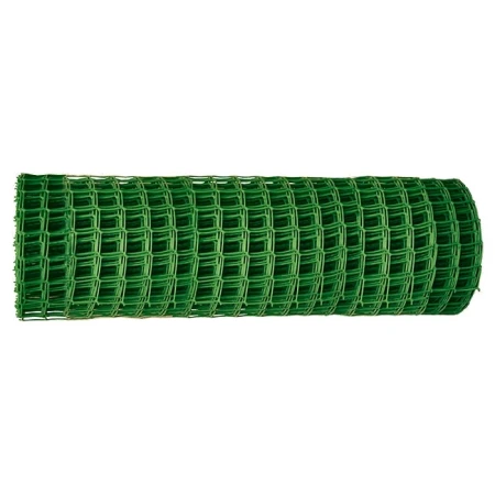 Решетка заборная в рулоне, 1,3х20 м, ячейка 70х55 мм, пластиковая, зеленая// Россия