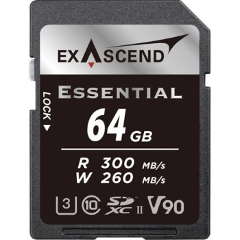 Карта памяти Exascend Essential 64GB, Class 3 UHS-II, (EX64GSDU2-S)