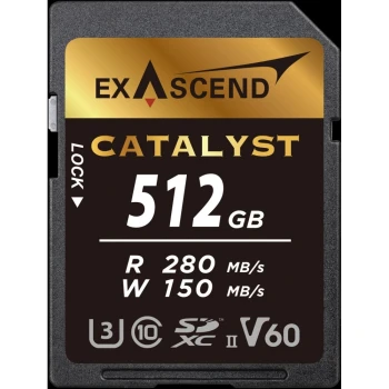 Карта памяти Exascend Catalyst SD 512GB, Class 3 UHS-II, (EX512GSDV60)