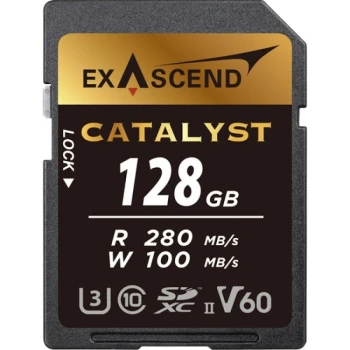 Карта памяти Exascend Catalyst SD 128GB, Class 3 UHS-II, (EX128GSDV60)