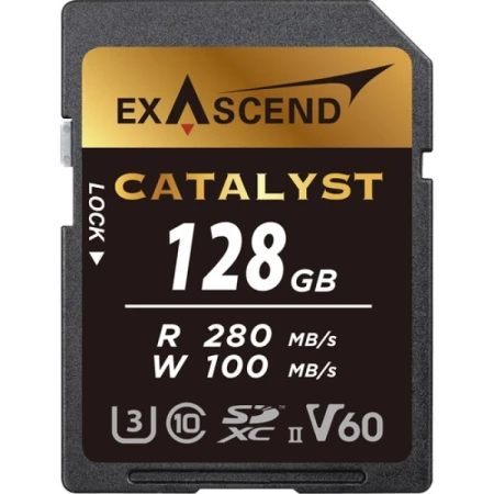 Карта памяти Exascend Catalyst SD 128GB, Class 3 UHS-II, (EX128GSDV60)