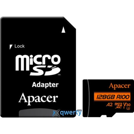 Карта памяти Apacer MicroSD 128GB, Class 10 UHS-I U3, (AP128GMCSX10U8-R)