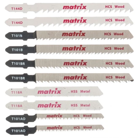 Набор полотен для электролобзика универсальный, 10 шт, T-SET1003// Matrix