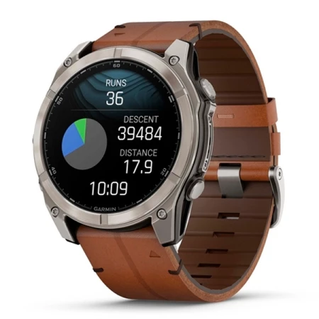 Смарт-часы Garmin Fenix 8, 51mm Sapphire Bare Titanium Black with Chestnut Leather Band, (010-02905-40) Смарт-часы Garmin Fenix 8, 51mm Sapphire Bare Titanium Black with Chestnut Leather Band, (010-02905-40)