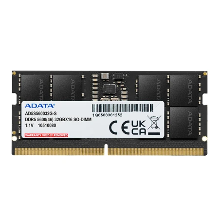 ОЗУ Adata 32GB 5600MHz SODIMM DDR5, (AD5S560032G-S) ОЗУ Adata 32GB 5600MHz SODIMM DDR5, (AD5S560032G-S)