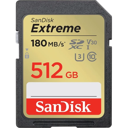 Карта памяти SanDisk Extreme SDXC 512GB, Class 10 UHS-I U3, (SDSDXVV-512G-GNCIN)