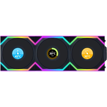 Вентилятор Lian Li UNI FAN SL WIRELESS LCD 3x120mm Black (G99.12SLLCD1W3B.00) Вентилятор Lian Li UNI FAN SL WIRELESS LCD 3x120mm Black (G99.12SLLCD1W3B.00)