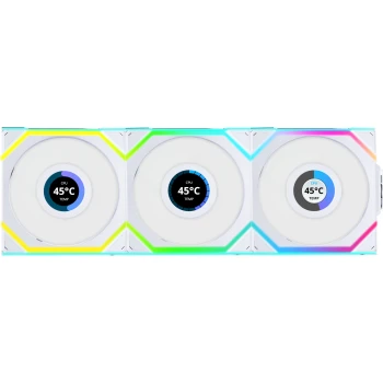 Вентилятор Lian Li UNI FAN SL WIRELESS LCD Reverse Blade 3x120mm White (G99.12RSLLCD1W3W.00)