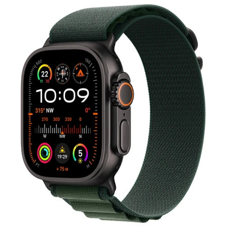 Смарт-часы Apple Watch Ultra 2, GPS + Cellular, 49mm Black Titanium Case with Dark Green Alpine Loop - Large, (MX4T3GK/A) Смарт-часы Apple Watch Ultra 2, GPS + Cellular, 49mm Black Titanium Case with Dark Green Alpine Loop - Large, (MX4T3GK/A)