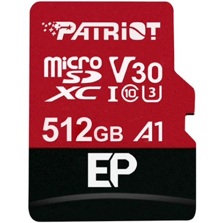 Карта памяти Patriot EP microSDXC 512GB, Class 3 UHS-I U3, (PEF512GEP31MCX)