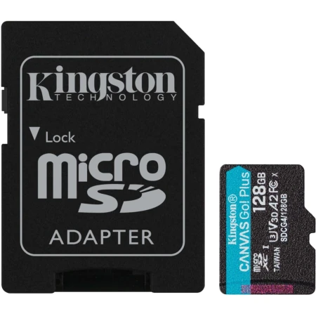 Карта памяти Kingston Canvas Go! Plus microSDXC 128GB, Class 10 UHS-I U3, (SDCG4/128GB)