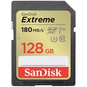 Карта памяти SanDisk Extreme Plus SD 128GB, Class 3 UHS-I U3, (SDSDXWA-128G-GNCIN)