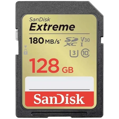 Карта памяти SanDisk Extreme Plus SD 128GB, Class 3 UHS-I U3, (SDSDXWA-128G-GNCIN)