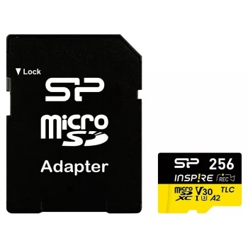 Карта памяти Silicon Power Inspire microSDXC 256GB, Class 3 UHS-I U3, (SP256GBSTXLA2V1NSP)