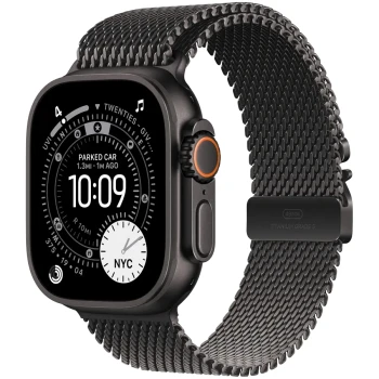 Смарт-часы Apple Watch Ultra 3, GPS + Cellular, 49mm Black Titanium Case with Black Titanium Milanese Loop - Medium, (MF1Q4QR/A)