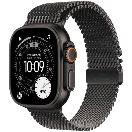 Смарт-часы Apple Watch Ultra 3, GPS + Cellular, 49mm Black Titanium Case with Black Titanium Milanese Loop - Medium, (MF1Q4QR/A)